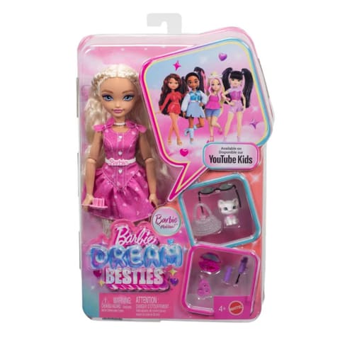 Barbie Dream Besties Barbie Malibu Doll & Accessories, Posable Fashion Doll & Themed Pieces