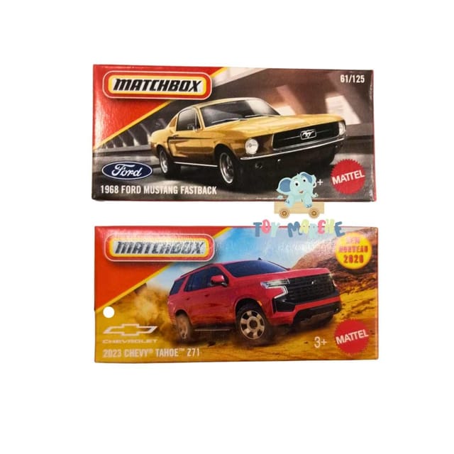 Matchbox 1968 Ford Mustang Fastback And 2023 Chevy Tahoe Z71