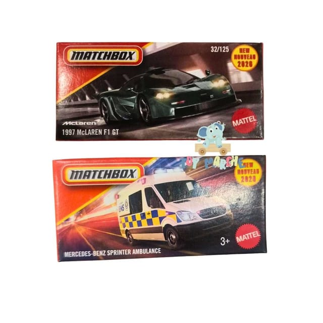 Matchbox 1997 McLaren F1 GT And Mercedes Benz Sprinter Ambulance