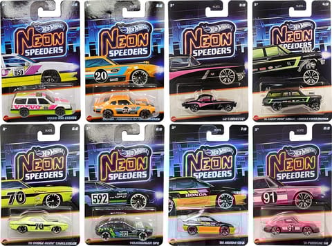 Hot Wheels Neon Speeders - Set Of Eight Cars