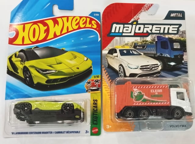 Hot Wheels '16 Lamborghini Centenario Roadster / Cabriolet Decapotable and Majorette City Volvo FMX