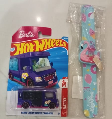 Hot Wheels Barbie Dream Camper / Roulotte and Smily Kiddos Fancy Slap band