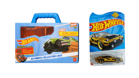 Hot Wheels Ultimate Collector Case with free Hot Wheels Golden Car