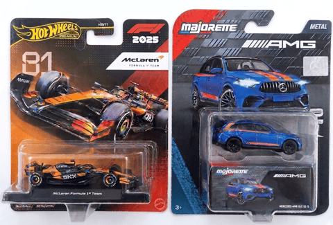 Hot Wheels Formula 1 McLaren F1 Team (81) and Majorette Mercedes-AMG GLC 63 S