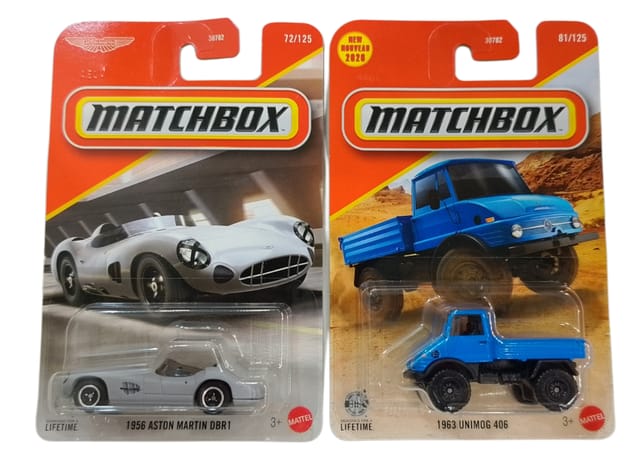 Matchbox 1956 Aston Martin DBR1 and 1963 Unimog 406