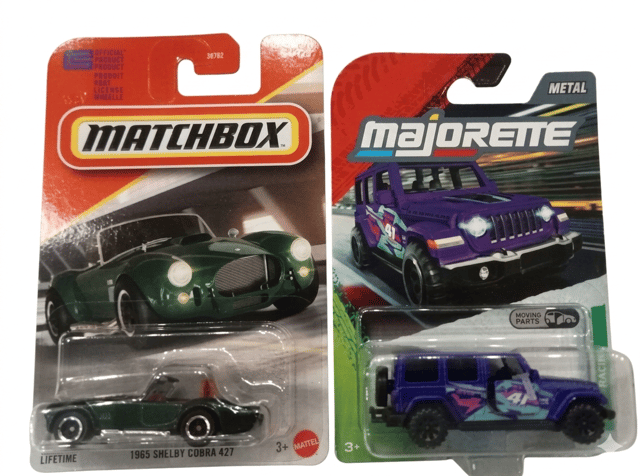 Matchbox 1965 Shelby Cobra 427 and Majorette Racing  Cars Jeep Wrangler 4XE