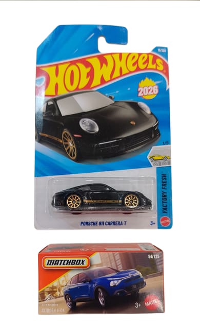 Hot Wheels Porsche 911 Carrera T and Matchbox Citroen e-C4