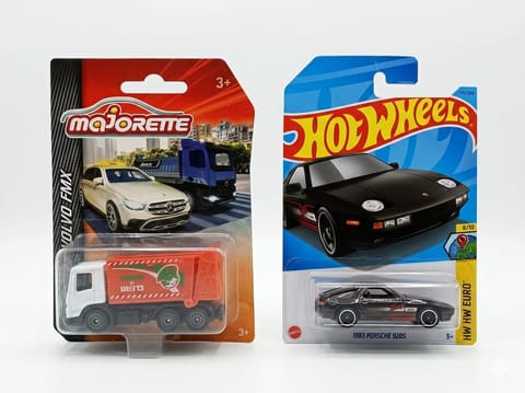Hot Wheels '1983 Porsche 928 S and Majorette City Volvo FMX