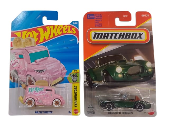 Hot Wheels Roller Toaster and Matchbox 1965 Shelby Cobra 427