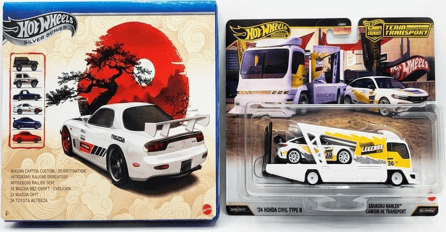 Hot Wheels Silver Series Set of 6 Type 1 and Team Transport Honda Civic