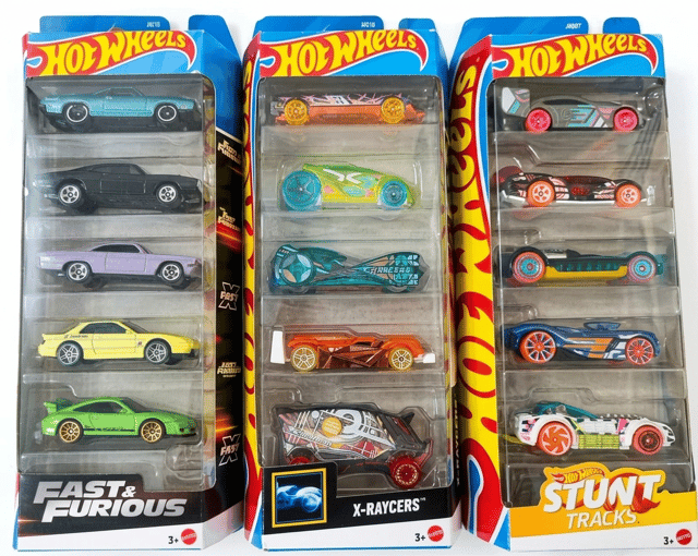 Hot Wheels 5 Car pack - Fast & Furious, X-Raycers and Hot Wheels Stunt Tracks