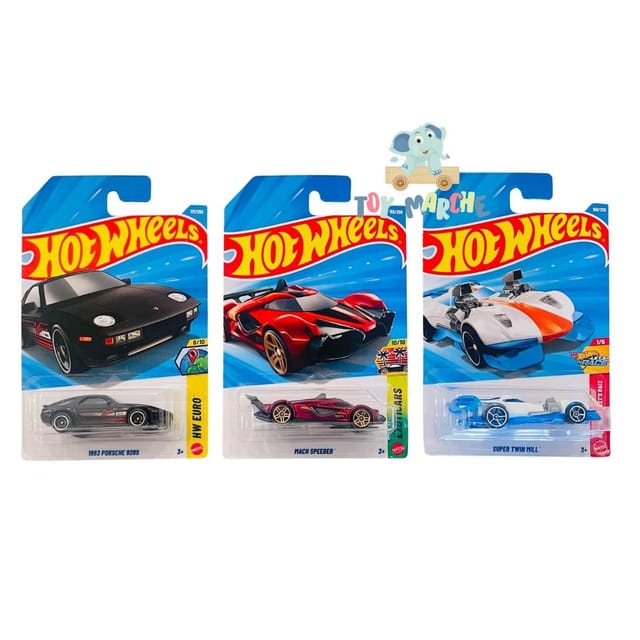 Hot Wheels 1983 Porsche 928S, Mach Speeder And Super Twin Mill