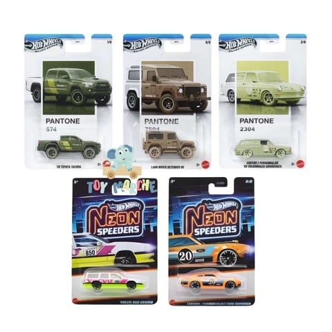 Hot Wheels 2026 Silver Series Pantone Set of 3 And Hot Wheels Neon Speeders 2026 Custom / Personnalise Ford Maverick + Volvo 850 Estate