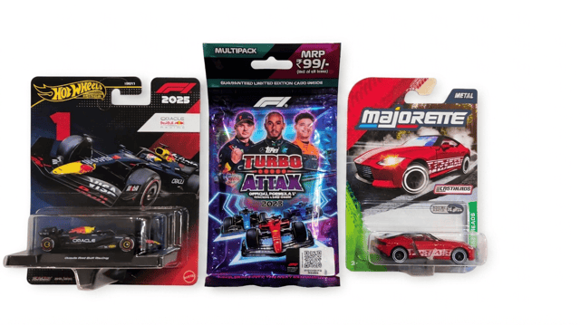 Hot Wheels F1 Red bull Combo, Majorette Castheads Nissan Z and Topps F1 Cards