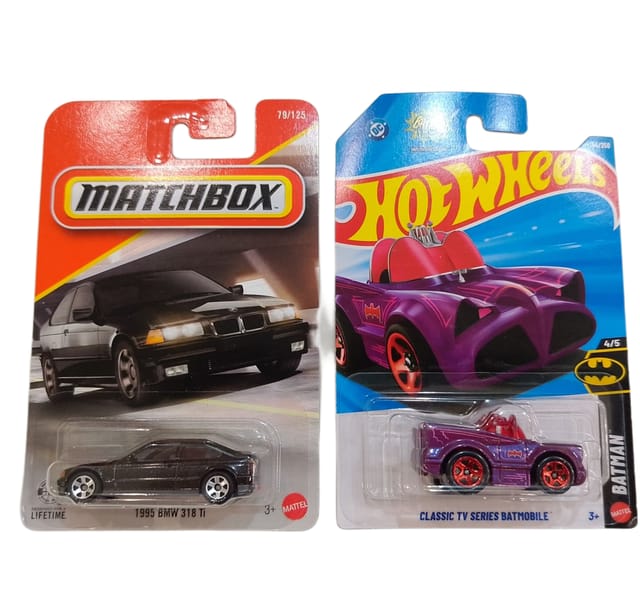 Matchbox 1995 Bmw 318T and HW Classic Tv Series Batmobile