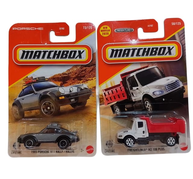 Matchbox 1985 Porsche 911 Rally / Rallye and Freightliner M2 106 Plus